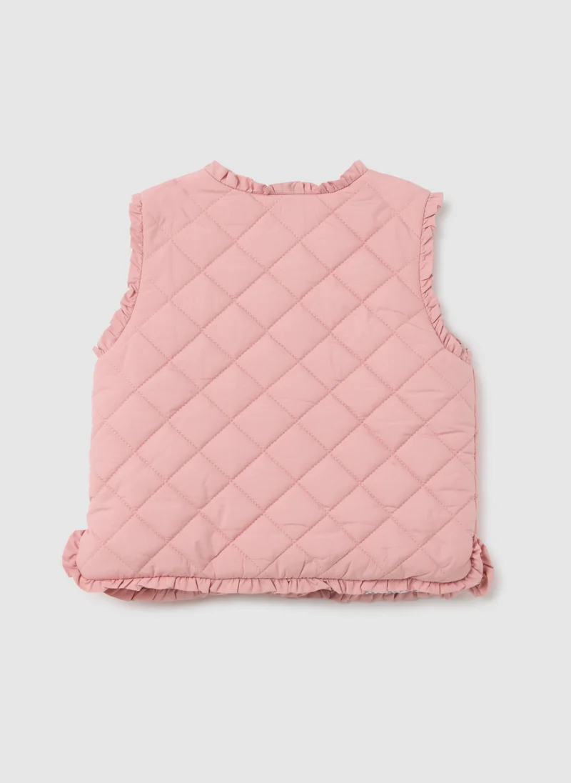 او في اس سترة بناتي وردية بقصة عادية من أو في إس